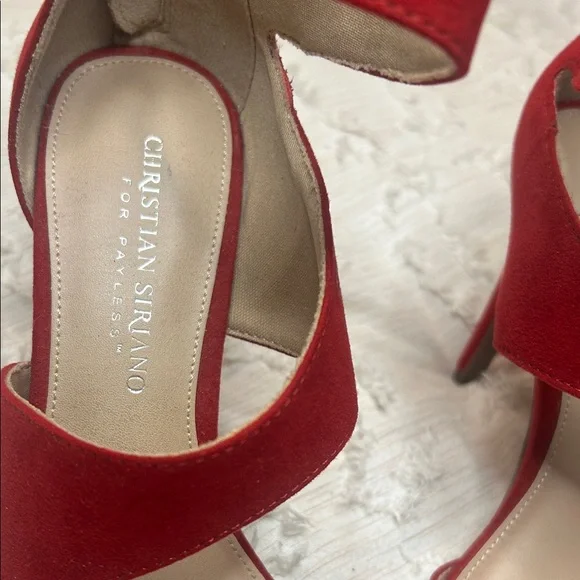 Christian Siriano Red Strappy Heels - Picture 5 of 14